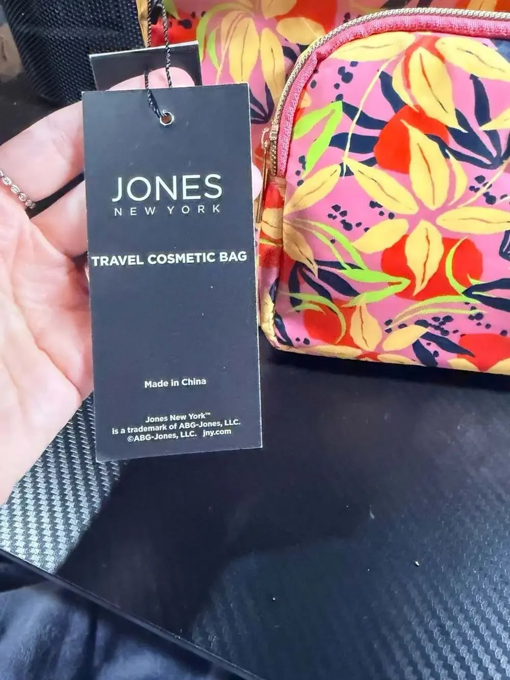Jones New York Floral Print Travel Cosmetic Bag - Picture 2 of 3